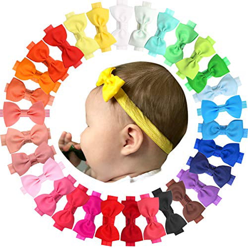Newborn Baby Girl Kids Toddler Hair Bow Hair Band Headband Grosgrain Ribbon NEW